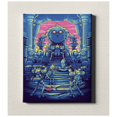 "Интерьерный постер / Картина на стену / Картина в подарок для дома / Картина на холсте для интерьера - ""Рик и Морти: Порабощение собаками"", размер 30х40см" Моя Печать