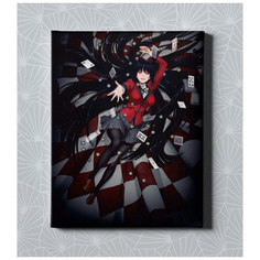 "Интерьерный постер на стену для дома, в подарок / Картина на холсте для интерьера - Аниме ""Безумный азарт. Юмеко"" 30х40см" Моя Печать
