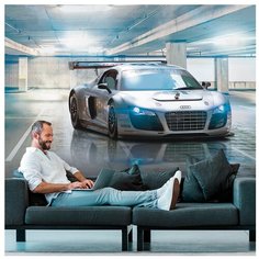 Фотообои флизелиновые Топ Фотообои 3D Подземная парковка 300х270 (ШхВ) серый/темно-голубой/серо-голубой/светло-серый/белый