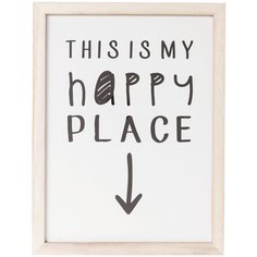KARE Design Картина в рамке My Happy Place, коллекция "Моё счастливое место" 38*50*2, Бумага, Стекло, Павловния, Сталь, Белый, Черный