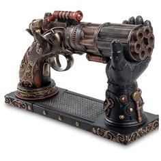 WS-284 Статуэтка в стиле Стимпанк Револьвер на подставке Veronese
