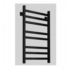 Полотенцесушитель водяной ARIANO Амстердам 60х53 черный матовый, 6 перекладин, американки угловые квадратные 1/2х3/4 в комплекте