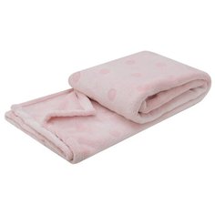 Плед-покрывало Baby Nice, MICRO VELUR, 150 х 200, "Горох", розовый