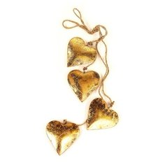 Гирлянда подвесная EnjoyMe Golden Hearts, 4 шт.