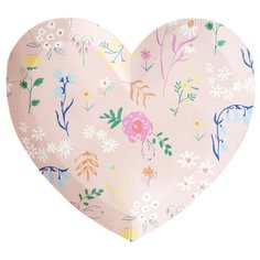 Тарелки в форме сердца "Полевой цветок" Meri Meri