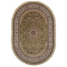 Ковер бельгийский Kover.ru BRILLIANCE V106-GRN(Oval), Вискоза 1.5x0.8