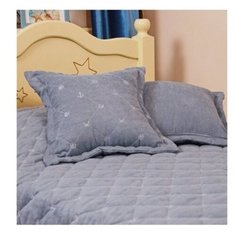 Покрывало стежка-вышивка "Синее море" 200х120 см с 2-мя подушками 36*36 Травушка