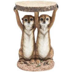 KARE Design Столик приставной Meerkat Sisters, коллекция "Сурикаты" 35*52*33, Полирезин, Коричневый