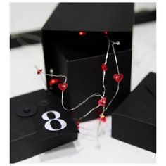 Гирлянда светодиодная STRING с плафонами-сердечками, длина - 1,1 м, на батарейках, 726-39 Star Trading