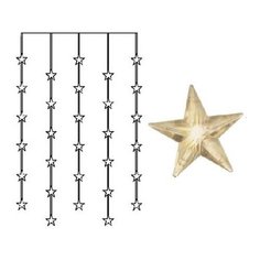 Гирлянда светодиодная занавес со звездами, 90х120 см, цвет - теплый желтый, 2006-74 Star Trading