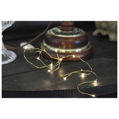 Гирлянда светодиодная STRING, длина - 1,1 м, на батарейках, цвет - золотой, 728-12 Star Trading