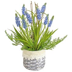 Мускарий и папоротник в керамическом кашпо Rustic Gerard de ros