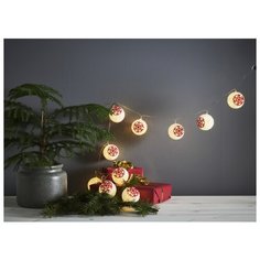 Гирлянда светодиодная ORNAMENT, длина - 1,35 м, цвет - теплый белый, красный, 729-16 Star Trading