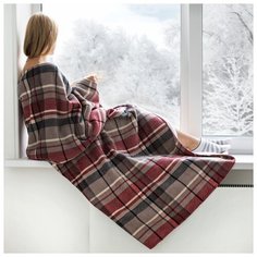 Плед Клетка серо-красный, 220х200 Артпостель