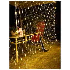 Светодиодная гирлянда-сетка КОСМОС 300 светодиодов, IP44, 2*1,5м, белый Kosmos