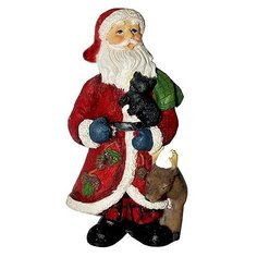 Статуэтка-подвеска САНТА СО ЗВЕРУШКАМИ, полирезин, 5.1х4.3х10.2 см, Forest Market 3D1103