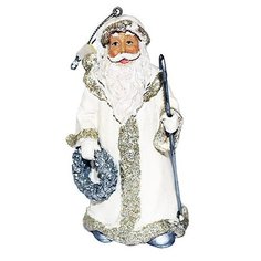 Статуэтка-подвеска БЕЛЫЙ САНТА, полирезин, 5.3х4.2х10.1 см, Forest Market 3D1106