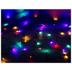 Светодиодная гирлянда НИТЬ ОБЪЕМНАЯ, 120 разноцветных LED ламп, 9м, черный PVC провод, контроллер, уличная, Kaemingk 494