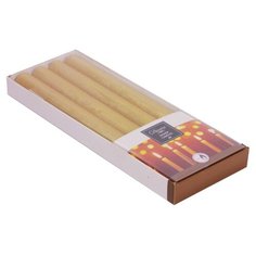 Свечи столовые МЕТАЛЛИК, золотые, 25 см (упаковка 4 шт.), Kaemingk 205558-kaemingk