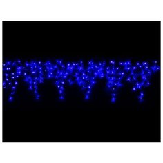 Светодиодная гирлянда БАХРОМА ICICLE RUBI, 100 синих LED-огней, 2х0.5+1.5 м, коннектор, черный каучук, уличная, SNOWHOUS Snowhouse
