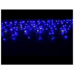 Светодиодная гирлянда БАХРОМА ICICLE RUBI, 100 синих LED-огней, 2х0.5+1.5 м, коннектор, белый каучук, уличная, SNOWHOUSE