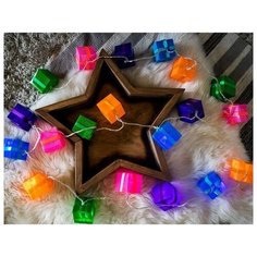 Гирлянда ПЁСТРЫЕ ПОДАРКИ, 20 теплых белых LED-огней, 2,85+3 м, прозрачный провод, 24 V, Kaemingk 482031