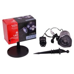 Светодиодный проектор ТАНЕЦ СНЕЖИНОК, холодный белый свет, 8.5x28 см, для дома и улицы, Kaemingk 495209