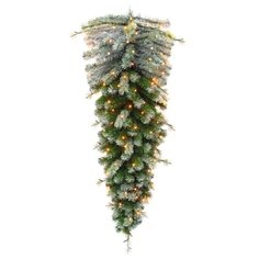 Хвойная ЛЮСТРА - ГИРЛЯНДА КАПЛЯ заснеженная, 200 теплых белых LED-ламп, (хвоя - леска+PVC), 1.8 м, Triumph Tree 72028