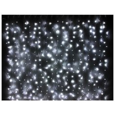 Занавес световой PLAY LIGHT ШТОРА, 500 холодных белых LED ламп, 2,4х1,5 м, 220 V, коннектор, прозрачный провод, SNOWHOUS Snowhouse
