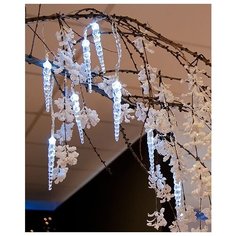 Гирлянда ВОЛШЕБНЫЕ СОСУЛЬКИ с 24 холодными белыми LED-огнями, 4,6+5 м, контроллер, прозрачный провод, 5 V, уличная, Kaem Kaemingk
