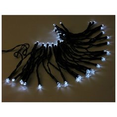 Гирлянда DURAWISE 48 холодных белых LED-огней, 3,5 м, черный провод, контроллер, батарейки, уличная, Kaemingk 497120