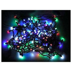 Гирлянда DURAWISE 96 разноцветных LED-огней, 7,1 м, черный провод, контроллер, батарейка, уличная, Kaemingk 497146