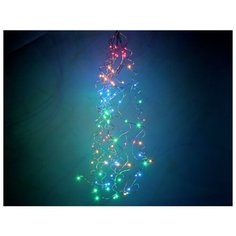 Гирлянда КОНСКИЙ ХВОСТ, 100 разноцветных LED-огней, 10*1 м+5 м, серебряный провод, уличная, Koopman International AX8703