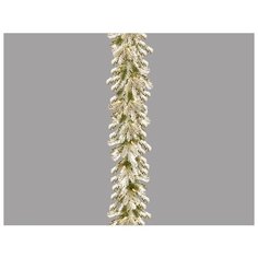 Гирлянда хвойная ШЕФФИЛД заснеженная, хвоя - литая PE+PVC, 70 тёплых белых LED-огней, 274х30 см, батарейки, National Tre