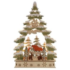 Светильник декоративный ОЛЕНЯТА НА ПОЛЯНКЕ с LED-огнями, 23х5.5х34 см, батарейки/адаптер, Sigro 52-1435B