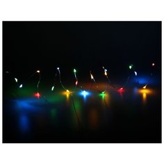 Гирлянда СВЕТЛЯЧКИ, 20 цветных LED-огней, 1 м, серебристый провод, батарейки, Koopman International AX8703010