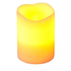 Электрическая восковая свеча КЛАССИК, янтарный свечение LED, слоновая кость, батарейка, 10х7.5 см, Edelman 372652