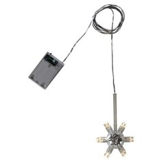 Светодиодная подсветка для плафонов-звёзд, прозрачная, 12 тёплых белых LED-огней, таймер, батарейки, 8.5х14 см, провод Star Trading