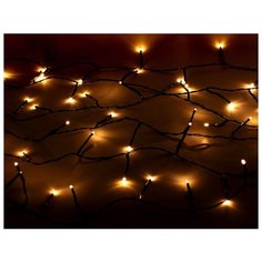 Светодиодная гирлянда НИТЬ ОБЪЕМНАЯ, 120 экстра теплых белых LED ламп, 9м, черный PVC провод, контроллер, уличная, Kaemi Kaemingk