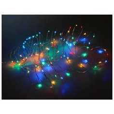 Гирлянда СВЕТЛЯЧКИ, 120 разноцветных LED-огней, уличная, 12+3 м, серебряный провод, Koopman International AX8716210