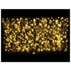Занавес световой PLAY LIGHT ШТОРА, 300 тёплых белых LED ламп, 1.5х1.5 м, 220 V, коннектор, прозрачный провод, уличный, S Snowhouse