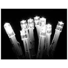 Гирлянда ЗИМНИЕ КАПЕЛЬКИ, 80 холодных белых LED-огней, 8+0.3 м, провод прозрачный, батарейки, Koopman International AXS0