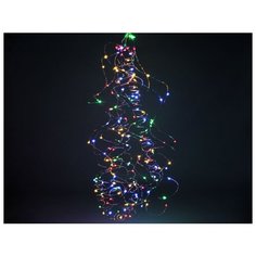 Гирлянда КОНСКИЙ ХВОСТ, 160 разноцветных LED-огней, 8*2 м+50 см, серебряный провод, батарейки, Koopman International AX8