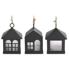 Светящееся украшение ДОМИК ДЛЯ ОГОНЬКА чёрный, 1 тёплый белый LED-огонь, 6х8 см, разные модели, Koopman International XX