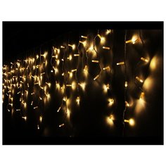 Светодиодная гирлянда БАХРОМА ICICLE RUBI, 208 тёплых белых LED-огней, 4х0.8+1.5 м, коннектор, белый провод резина+PVC, Snowhouse