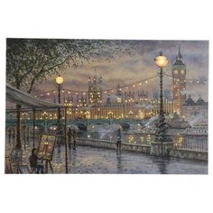 Светодиодное оптоволоконное настенное панно ЛОНДОНСКАЯ НАБЕРЕЖНАЯ, 40х60 см, Kaemingk 480628