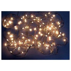Гирлянда DURAWISE 96 теплых белых LED-огней, 7,1 м, прозрачный провод, контроллер, батарейка, уличная, Kaemingk 497151