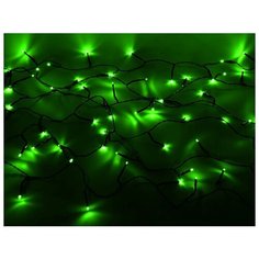 Светодиодная гирлянда НИТЬ ОБЪЕМНАЯ, 80 зеленых LED ламп, 6м, черный PVC провод, контроллер, уличная, Kaemingk 493092