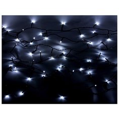 Светодиодная гирлянда НИТЬ ОБЪЕМНАЯ, 80 холодных белых LED ламп, 6м, черный PVC провод, контроллер, уличная, Kaemingk