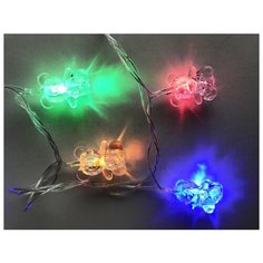 Электрическая гирлянда МЕДВЕЖАТА, 30 разноцветных LED-огней, 2.4+0.7 м, контроллер, прозрачный провод, SNOWHOUSE